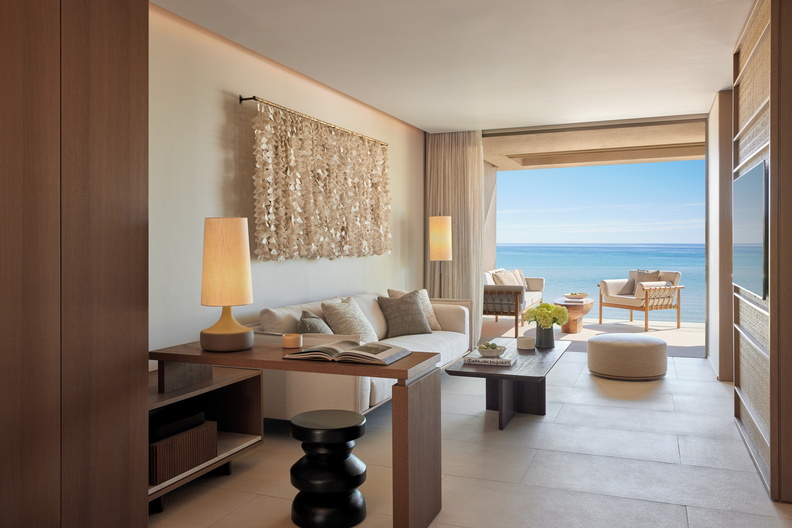Tiara Holidays - Sani Asterias - one bedroom residence grand balcony beach front living room